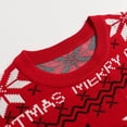 thumbnail image 4 of FRSASU Women's Christmas Sweater Round Neck Long Sleeve Knit Pullover Snowflake Jacquard Merry Xmas Holiday Party Jumpers Red-B, 4 of 6