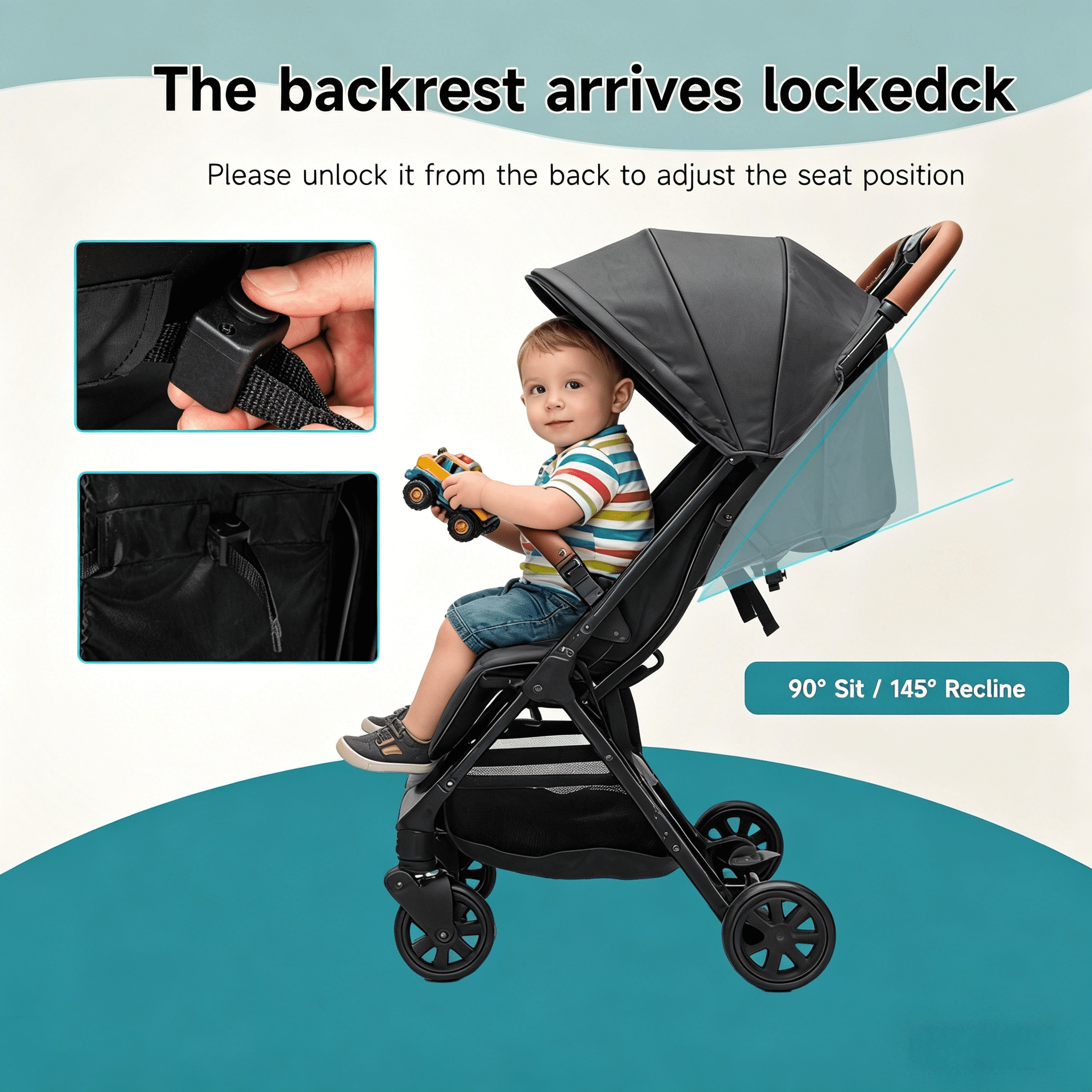 Double Tandem Stroller for 2 Kids Side by Side(6-36 months) - Ultra-Lightweight Self-Standing, Multi-Position Recline, UPF50+ Canopy, All-Terrain Shock Absorption, Large Storage, Easy Fold for