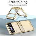 thumbnail image 2 of for Samsung Galaxy Z Flip 3 Transparent Case, Electroplated Transparent Plating PC Crystal Clear Phone Case for Samsung Galaxy Z Flip 3, Slim Case with Hinge Protection, Gold, 2 of 6