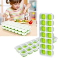thumbnail image 4 of Flexible Silicone Ice Cube Trays, 2 Pack, Easy-Release, Spill-Resistant Removable Lid, Food-Grade Material, Durable, Bpa Free, Stackable For Efficient Freezer Organization, 4 of 7