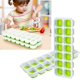 thumbnail image 4 of Bandejas para cubitos de hielo de 28 cubitos, paquete de 2, moldes de silicona que ahorran espacio, fácil liberación de hielo, apilables con tapas extraíbles, aptas para lavavajillas, sin BPA, 4 of 7