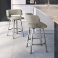 thumbnail image 4 of Amisco Stinson 30 In. Swivel Bar Stool - Beige Grey boucle polyester / Grey, 4 of 5