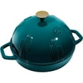 thumbnail image 3 of Flavehc Bread Oven Cast Iron Bread Dutch Oven with Cloche Lid for Bread Baking Darkcyan Enameled Cast Iron Bread Oven with Dome Lid for Sourdough, 3 of 6