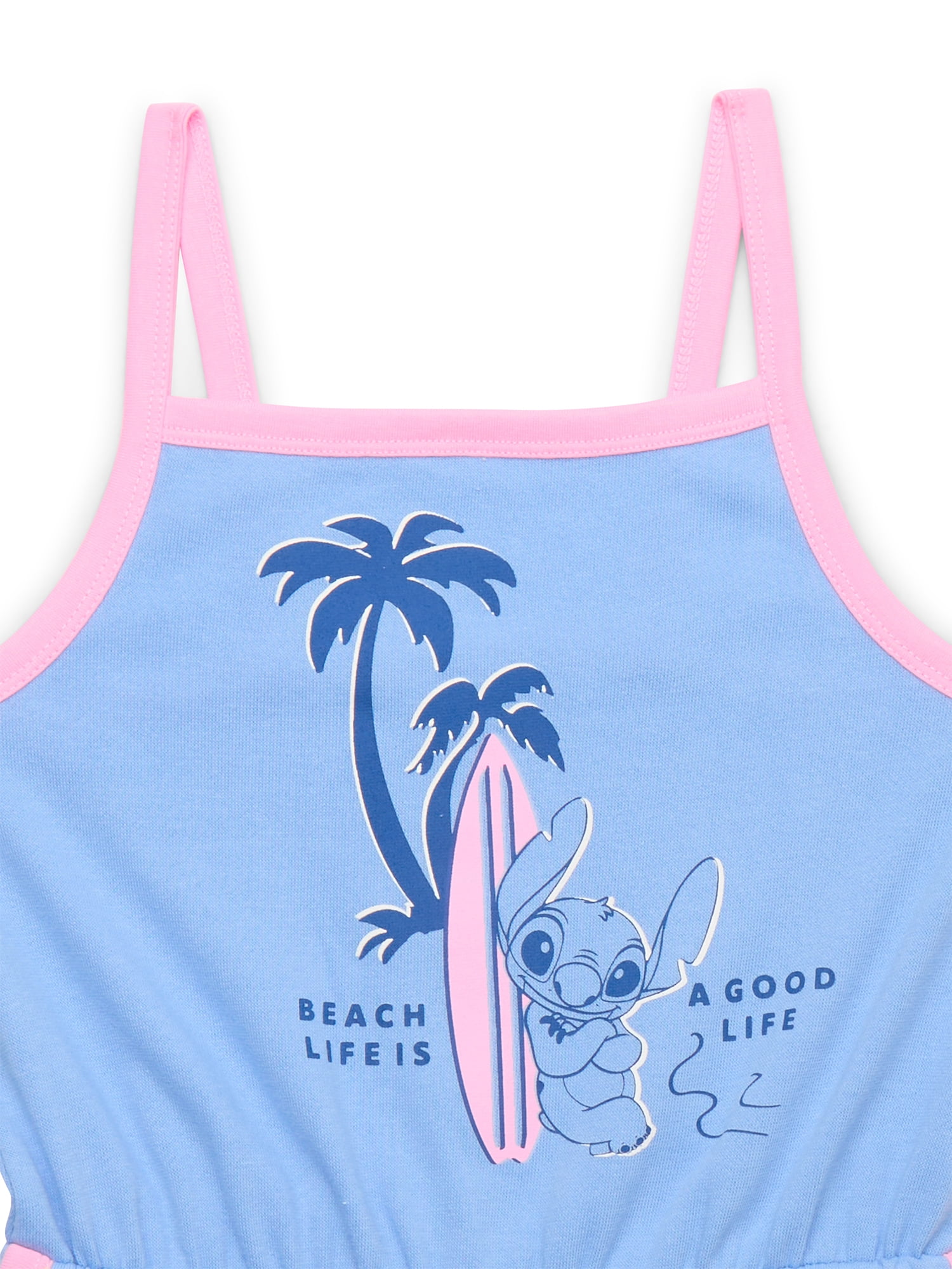 Stitch Girls Sleeveless Graphic Romper, Sizes 4-12