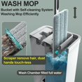thumbnail image 5 of Mop and Bucket with Wringer Set for Home, Hands Free White Flat Squeeze Mop Bucket Set for Floor Cleaning and Wall Cleaner with Long Handle, with 3 Reusable Microfiber Pads, 5 of 6