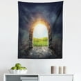 thumbnail image 1 of Nature Tapestry, Mysterious Entrance to New Life Theme with Greenland Wildflowers and Sunbeams, Fabric Wall Hanging Decor for Bedroom Living Room Dorm, 5 Sizes, Green Yellow, by Ambesonne, 1 of 1