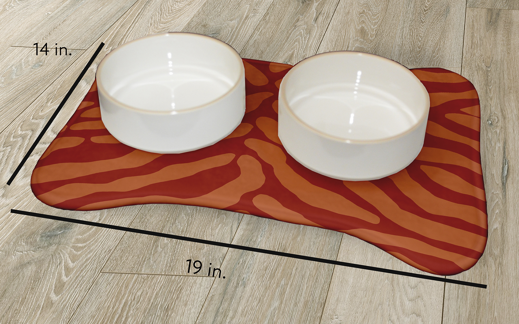 Simply Daisy Animal Stripe Bone Shape Pet Feeding Mat for Dogs
