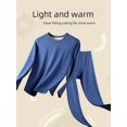 thumbnail image 3 of Ropa interior térmica de seda de lana para hombre, traje calefactor de terciopelo para otoño e invierno, pijamas con forro polar grueso para hombre, ropa de otoño, pantalones largos, 3 of 4