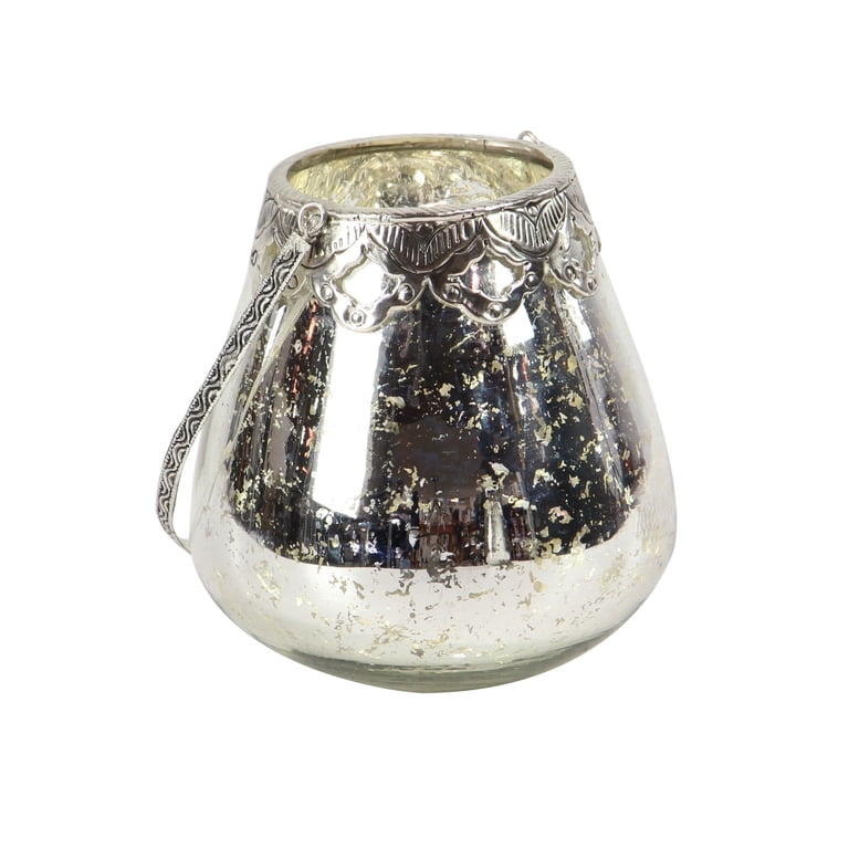 DecMode 3-Piece Silver Glass Candle Lantern Set photo 8