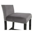 thumbnail image 4 of Cobre Contemporary Velvet Counter Stool with Nailhead Trim(Set of 2) in Gray, 4 of 8