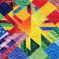 thumbnail image 6 of HAOXIT Abstract Round Fitted Tablecloth, Rainbow Colored Round Shaped Patterns with Forms Geometric, Elastic Edge, for Catering and Kitchen, Fit for Round Table Multicolor 31-35, 6 of 8