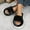 #016-Black, variant on Women's Faux Fur Open-Toe Slides with Thick Sole and Non-Slip Bottom for Indoor and Outdoor Use in Fall and Winter Cloud-Like Comfort Fleece-Lined Warm House Slippers