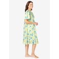 thumbnail image 3 of Dreams & Co. Plus Size Short Floral Print Cotton Gown, 3 of 6