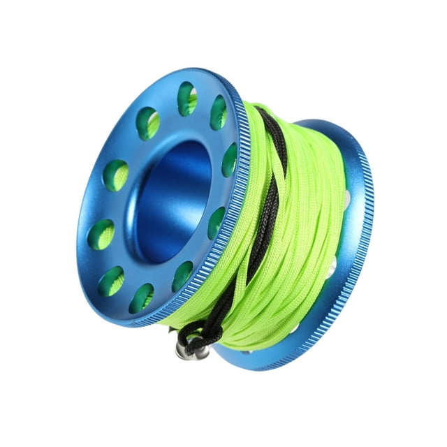 Carrete Profesional Toystoory 15m Cuerda Ligera Cueva Diving Spool con Snap Hook Deportes acuáticos Azul