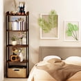 thumbnail image 6 of Fnmobe 5-Tier Narrow Book Shelf, Tall Industrial Wood Bookcase, Vintage Storage Rack and Standing Bookshelves Display Rack for Home Office, Living Room, Bedroom, Kitchen, Rustic Brown, 6 of 7