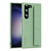 Dteck for Samsung Galaxy S22 Case, Hybrid TPU Bumper PC Back with Leather Texture Shockproof Rugged Case with Wristlet Band for Samsung Galaxy S22,Green