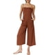thumbnail image 2 of Txlixc Mono de verano para mujer Tirantes finos ajustables Cintura alta Pierna ancha Mono recortado Mamelucos con bolsillos Txlixc  Estilo de ocio, 2 of 5