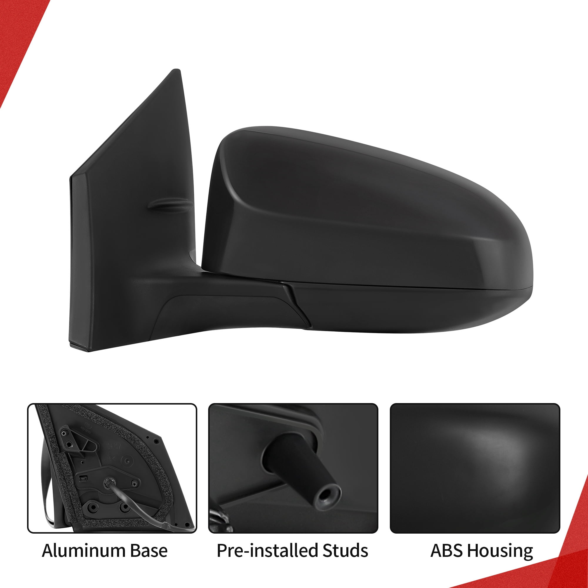 LEDKINGDOMUS Left Driver Side Power Adjusting Manual Folding Black Mirror Compatible With 2014 2015 2016 2017 2018 2019 Toyota Corolla Door Mirror Replacement
