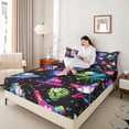 thumbnail image 4 of Castle Fairy Baseball Gamer Twin Sheet Sets for Female Men,Abstract Splash Bedding, 4 of 7