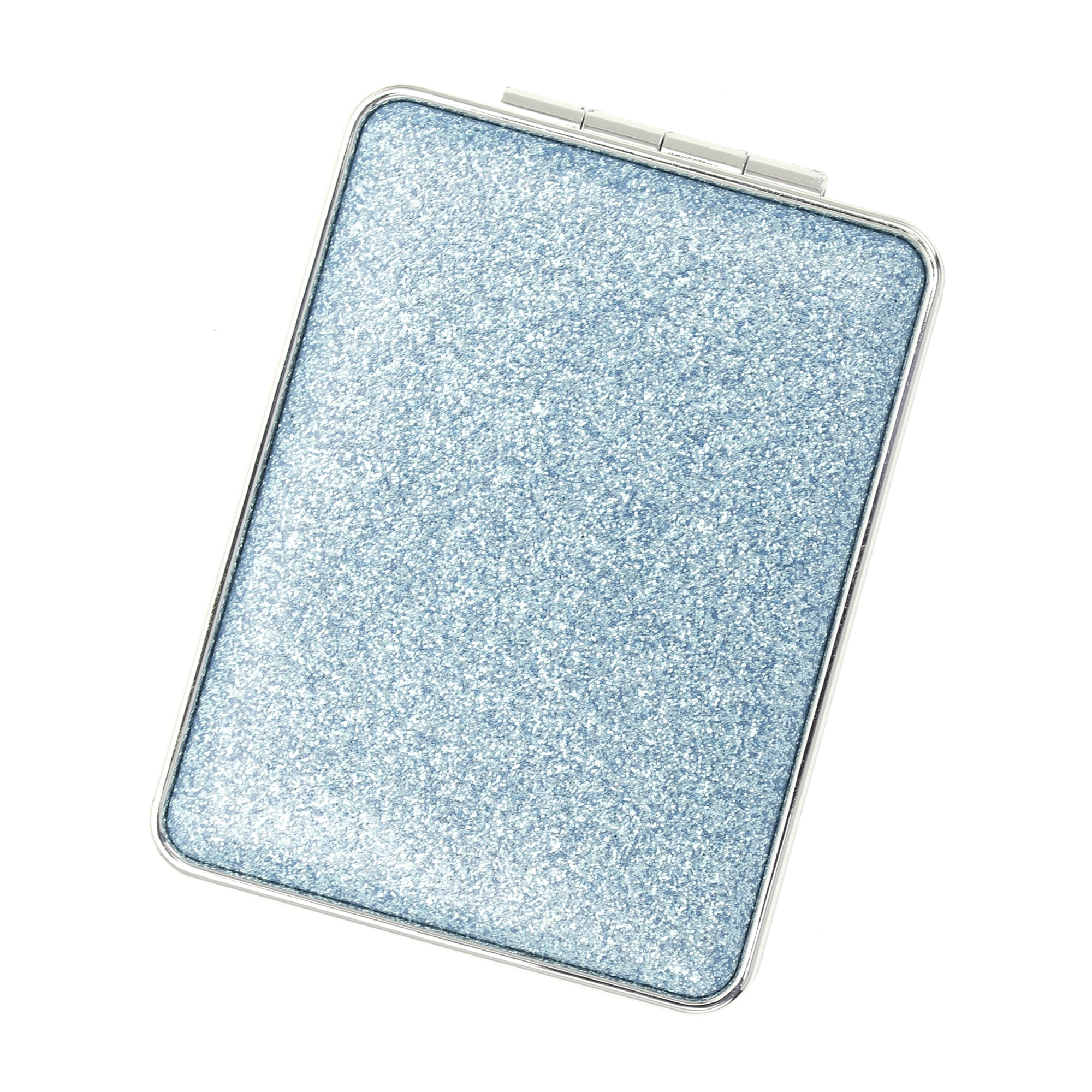 Unique Bargains 1 Pc Women Rectangular Double-sided Makeup Mirror for Travel Lake Blue