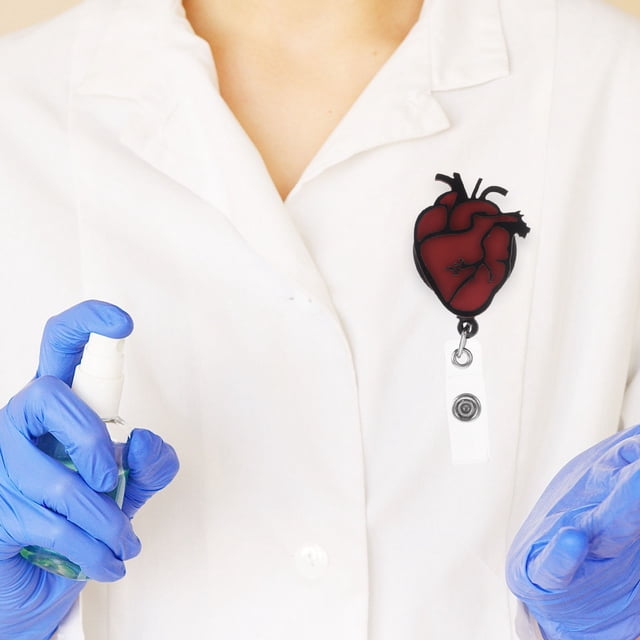 OULII 2Ud Clip Para Retráctil Con En Corazón Para Identificación O Certificados