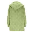 thumbnail image 3 of Atogsazn Womens Sherpa Jacket Fuzzy Loose Fit Thick Warm Cardigan Hooded Coat Fleece Winter Outerwear Clothes Green XXXXL Fashion, 3 of 5