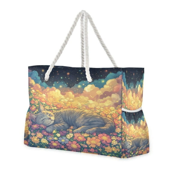 DIXRUYEE Beach Cooler Travel Tote Bags Beach Bag Fashion Floral Dream Printed