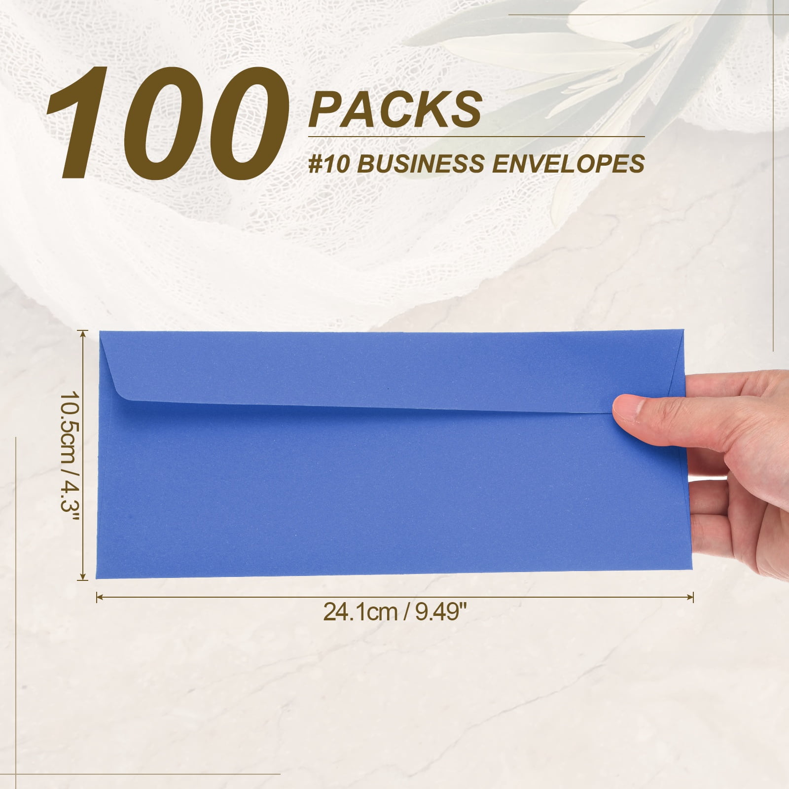 Uxcell 100 Pack Light Sky Blue #10 Business Envelopes, Colored Self Seal Letter Size