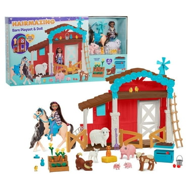 Hairmazing Doll & Barn Set, Kids Toys for Ages 3 up