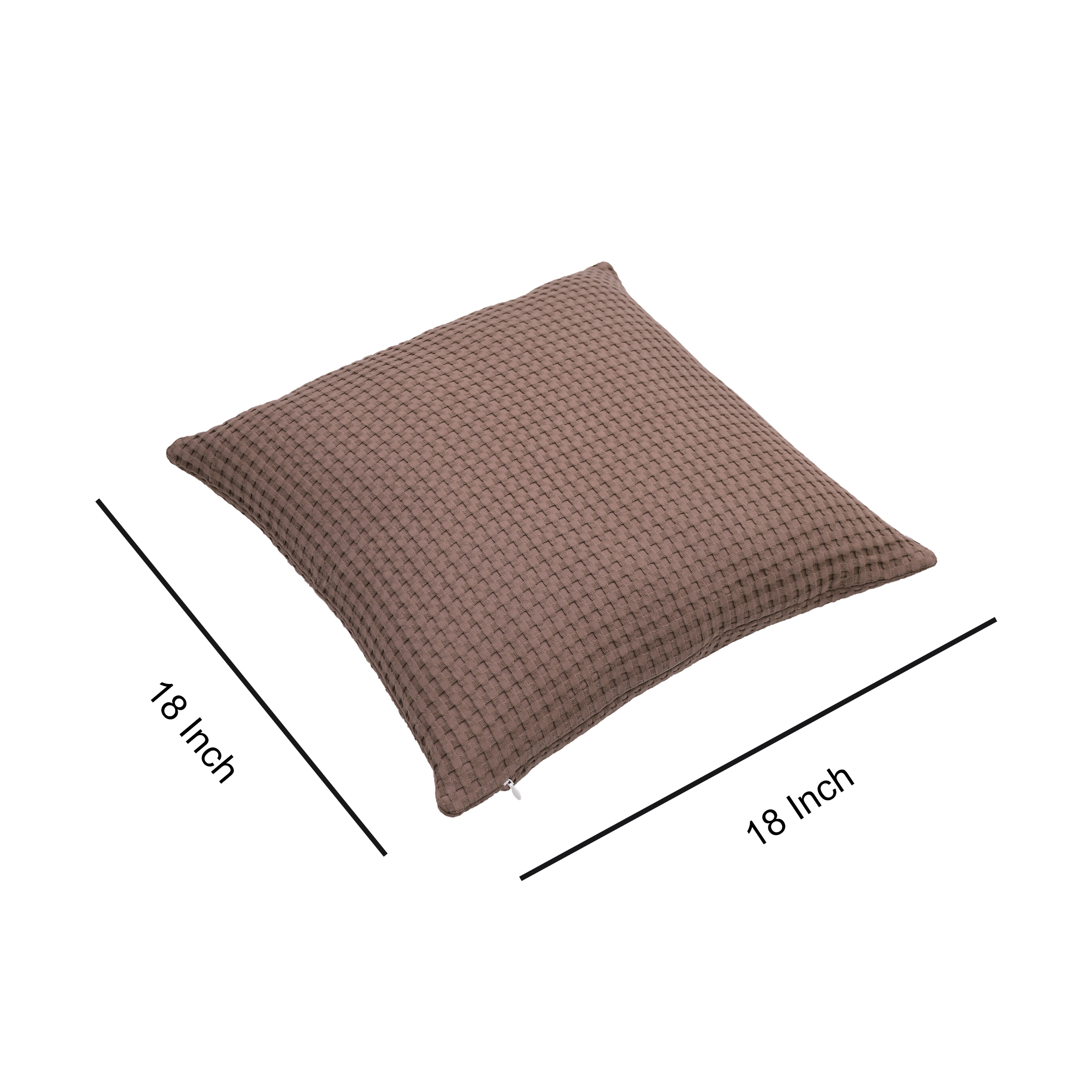 Mainstays Waffle Pillow Cover, 18" X 18", 2 pack, Warm Brown