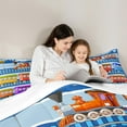 thumbnail image 4 of Feelyou Kid Cartoon Train Bedding Comforter Set 7pcs, Boys Construction Truck Queen Bedding Sets, Tractor Machinery Queen Sheet Sets, Microfiber Bedroom Decor, 4 of 7