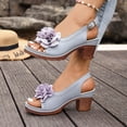 thumbnail image 3 of Heeled Sandals for Women Open Toe Dressy Flower Slingback Heels Comfy Arch Support Summer Trendy Hollow out Pumps Gray Size 9, 3 of 8