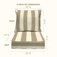 thumbnail image 6 of Cabana Stripe Tan Deep Seating Cushion Set, 6 of 8
