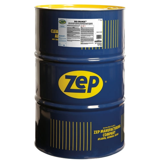Zep Big Orange Heavy Duty Liquid Citrus Degreaser - 55 Gallon (1 Drum) 41585 - Industrial Strength Formulated with Organic Degreasers and Deodorizers, Dissolves Heavy Soil, Grease, Oil
