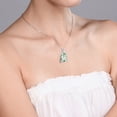 thumbnail image 5 of Gem Stone King 10K White Gold Green Prasiolite Pendant Necklace for Women (6.60 Cttw, Gemstone Birthstone, Emerald Checkerboard Cut 14x10MM, with 18 inch Chain), 5 of 5