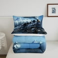 thumbnail image 4 of Erosebridal Black Train Bedding Sets Full with Comforter, Steam Engine Duvet Insert, Black Blue, 3 Pieces, Reversible, 4 of 6