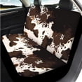 thumbnail image 3 of Yuyamidu Brown Cow Print Car Seat Covers Set 14 Pcs with Steering Wheel Cover Seat Belt Cover Center Console Cover Head Rest Protector Fit Most Car, Truck, Suv, or Van, 3 of 7