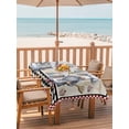thumbnail image 2 of Outdoor Tablecloths with Umbrella Hole & Zipper, Vintage Gnomes 54x80 Inch Tablecloth Rectangle, Black Red Checkered Retro Art Waterproof Table Cloth, Patio/Pool/Picnic Table Covers, 2 of 8