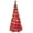 Red, variant on DAMAI 6 FT Flocked Collapsible Christmas Tree with Lights, Christmas Tree Pre Decorated with Snowflakes Ribbons and Large Bows, 1 Min Setup Artificial Tree for Indoor Outdoor Christmas Decor
