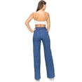 thumbnail image 3 of Machine Jeans Women's Juniors High Waist Wide-Leg Jeans (1, Dark Denim), 3 of 3