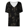 thumbnail image 4 of WEAIXIMIUNG T-Shirt à Manches Courtes Col en V Mode Été pour Femmes Saint-Valentin Constellation Étoile, 4 of 4