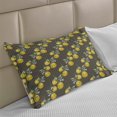 thumbnail image 2 of Floral Knitted Quilt Pillowcover, Lemon Branches with Petals Growth Essence Nature Themed Print, Standard King Size Pillow Cover for Bedroom, 30" x 20", Olive Green Yellow, by Ambesonne, 2 of 2