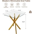 thumbnail image 2 of Glass Coffee Table, Holaki 17.7 " Clear Square Glass Coffee Table, Modern Coffee Table with Metal Legs, Center Table Sofa Table Home Furniture for Living Room, 2 of 7