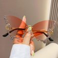 thumbnail image 2 of BEAIT Women Diamond Butterfly Sglasses Framel Eyewear Bloing Slight Glasses, 2 of 6