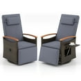 thumbnail image 2 of Gymax Set Of 2 Outdoor 360° Swivel Rattan Recliner Chair Patio Wicker Chaise Lounge Chair, 2 of 10