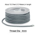 thumbnail image 2 of Unique Bargains Nylon Thread Twine Beading Cord 4mm Extra-Strong Braided Nylon Crafting String 3.2M/10.5 Feet, Grey, 2 of 7