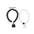 thumbnail image 2 of HHBEAUTY 2Pcs Natural Stone Beads Bracelet, Couples Matching Frosted Stone Bracelet for Women Men Best Friend Lovers Friendship Unisex Jewelry Gift, 2 of 6