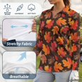 thumbnail image 6 of Xoenoiee Fall Maple Leaves Print Women's Long Sleeve Golf Polo Shirts Thanksgiving Quick Dry Collared V Neck Polo Shirts Athletic Tops Shirts Casual Golf Wear Activewear Golf Outfits, Size XL, 6 of 7