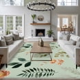 thumbnail image 4 of Spring Leaves 5'x8' Area Rug for Living Room, Pink Flowers Pastoral Botanical Green Washable Non-Slip Rugs for Bedroom Nursery Dining Room, StainResistant Low-Pile Kitchen Carpet Large Entryway Rugs, 4 of 9