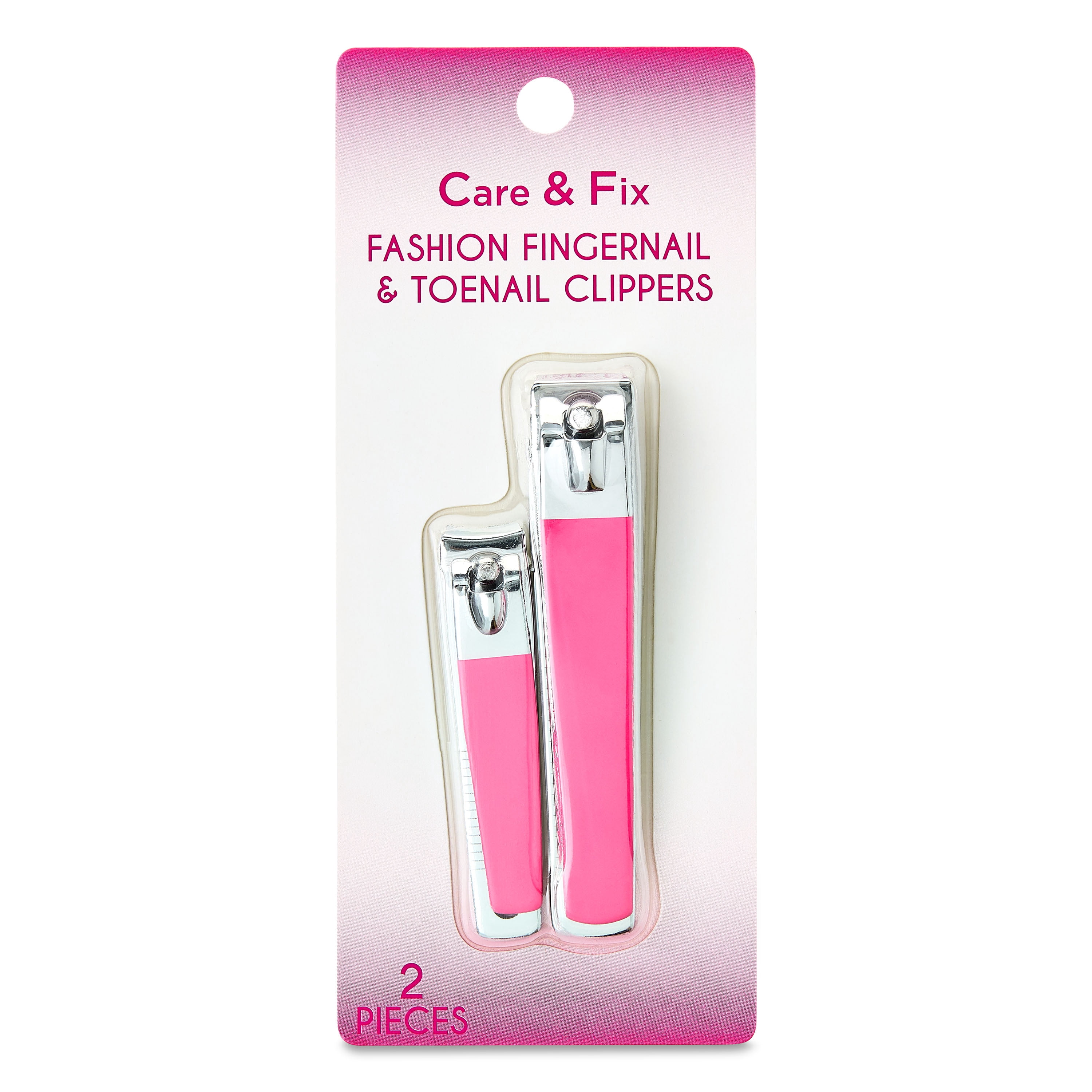 Walmart Care & Fix Fashion Fingernail & Toenail Clippers, Pink, 2 Pieces